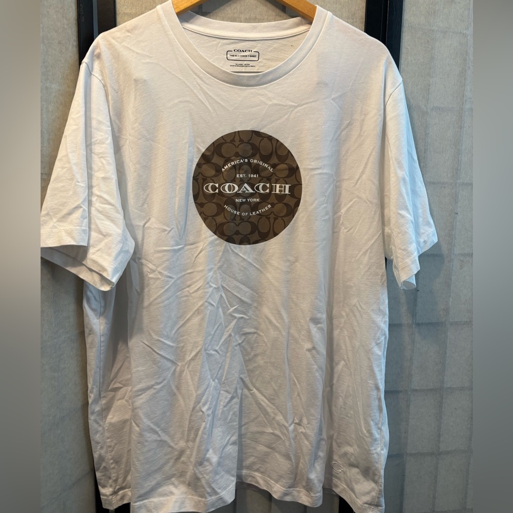 COACH Classic-fit "America's Original, New York, House of Leather" Graphic Logo.